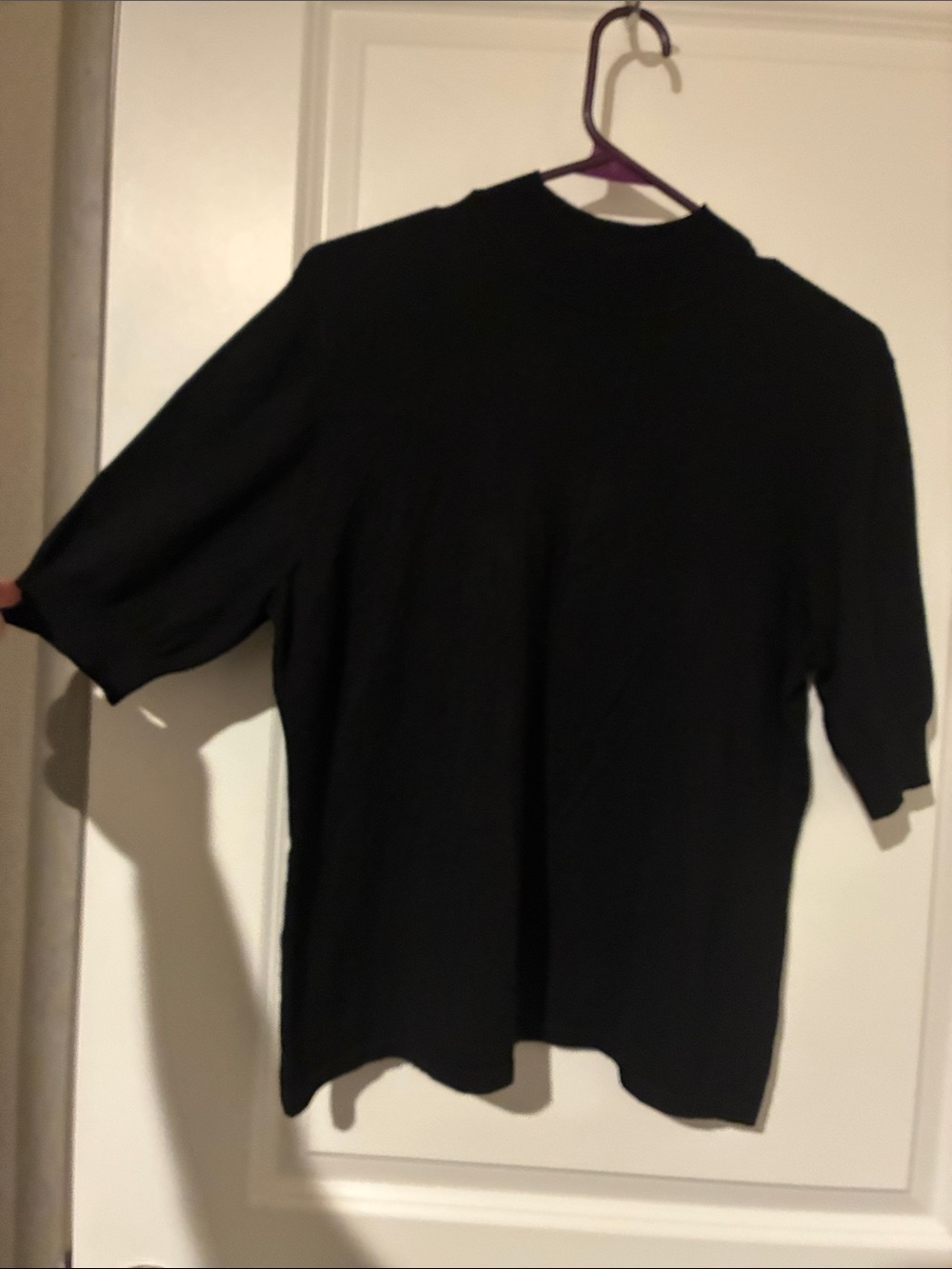 Coldwater Creek Black Short Sleeve Knit Top